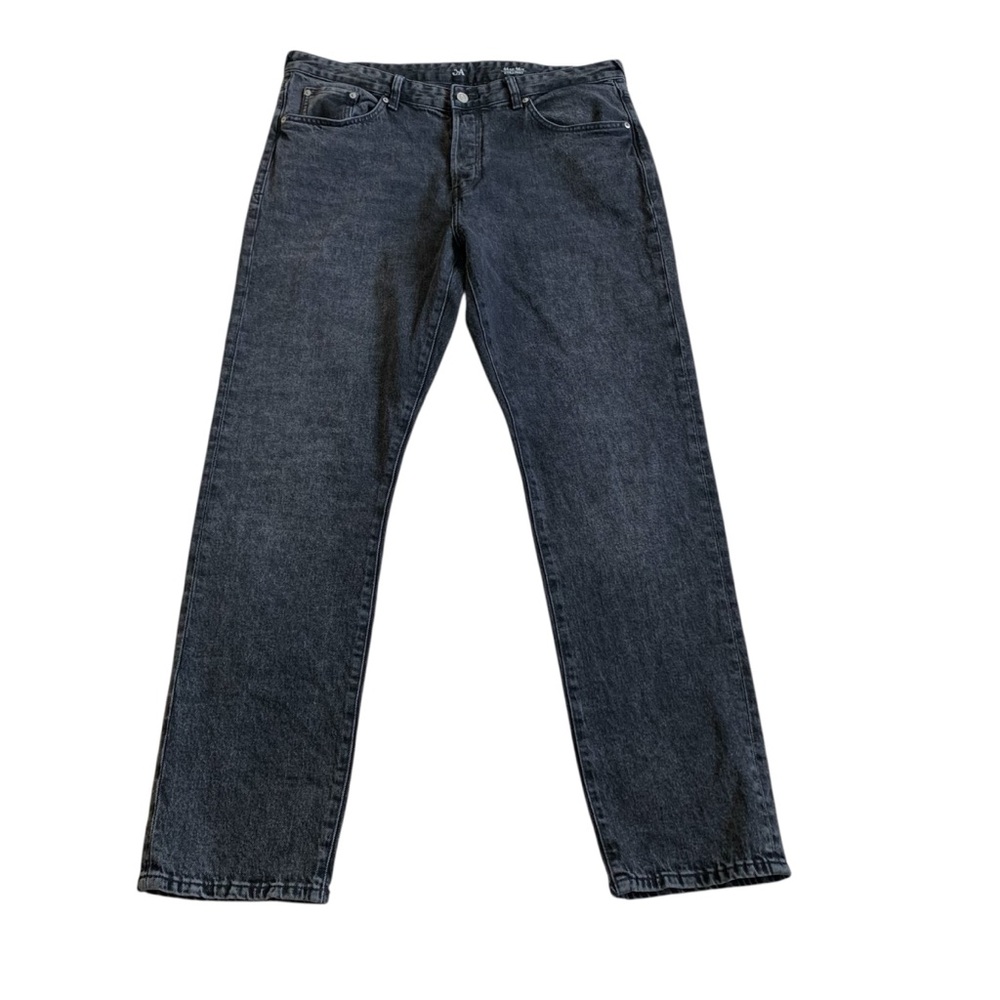 C&A DENIM | European Brand Black Jeans with Button Fly Straight Leg Size 44